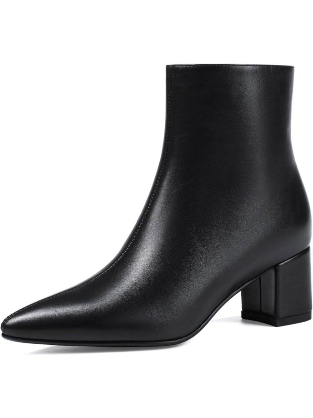 Chic Pointed Toe Ankle Booties for Women - Chunky Block Low Heel Footwear